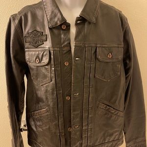 Harley Davidson leather riding jacket.  Never worn.